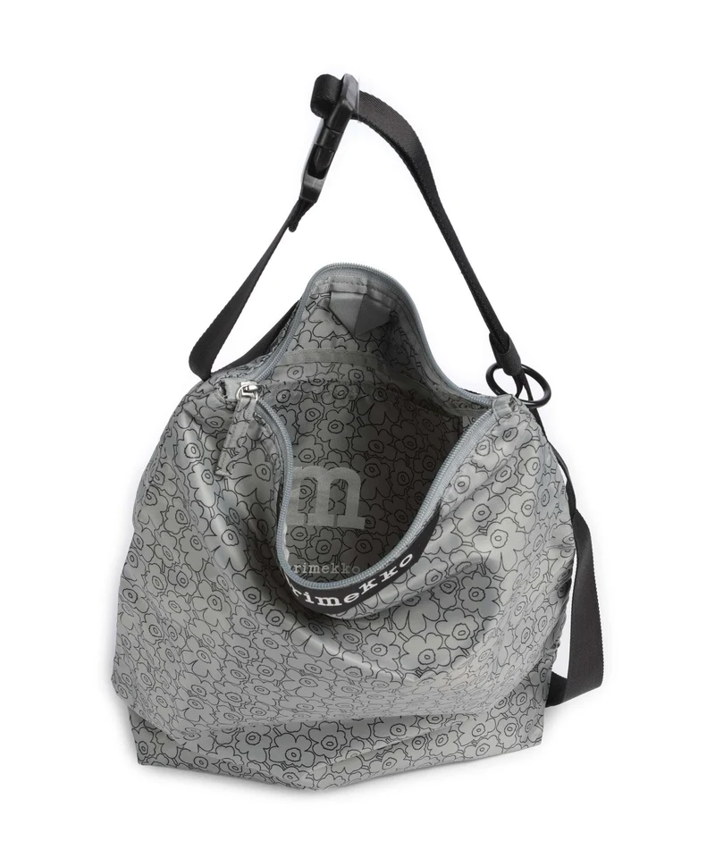 Marimekko Neat Unikko Piirto M Bolso de hobo grey/black