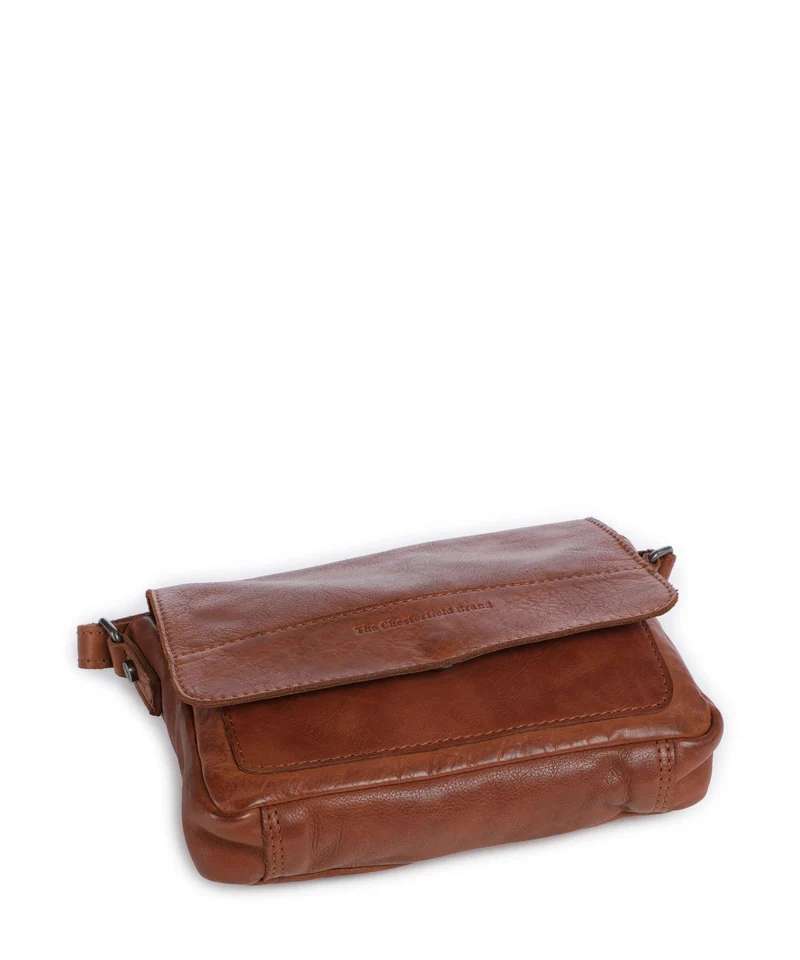 The Chesterfield Brand Washed Waxed Cow Ann Bandolera cognac