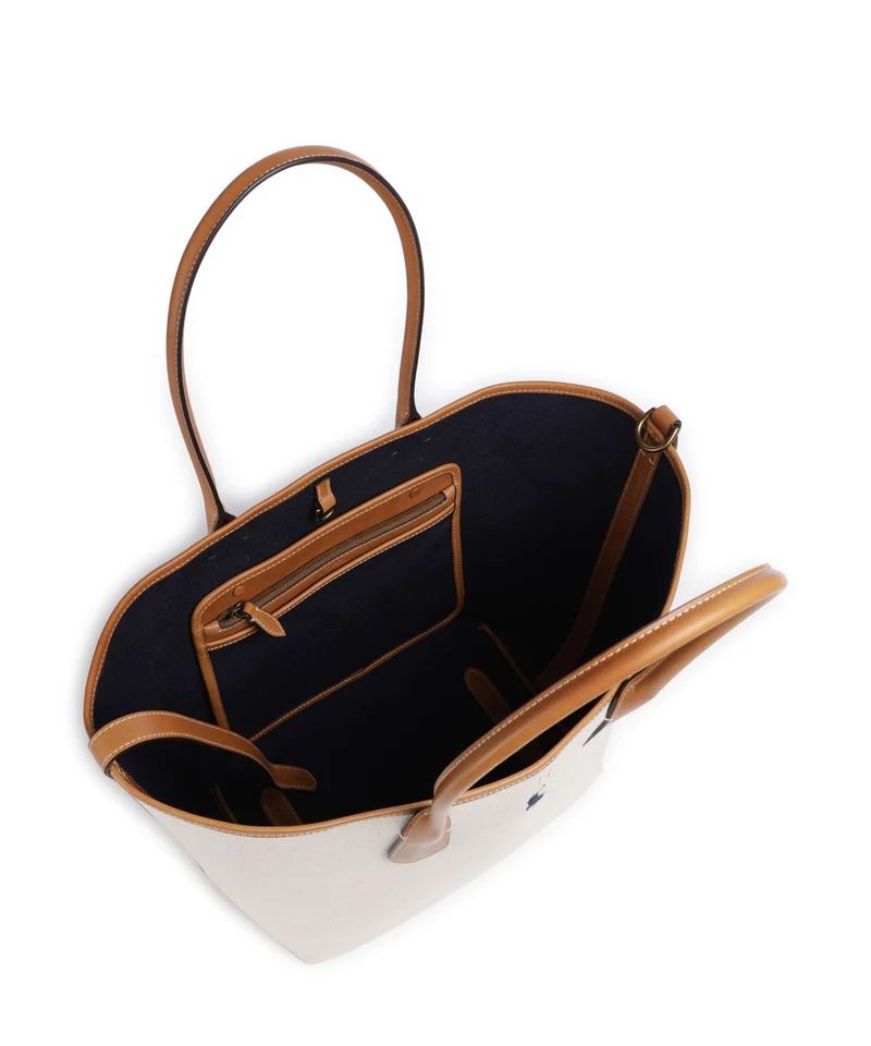 Polo Ralph Lauren Bellport Medium Bolsa shopping natural/navy