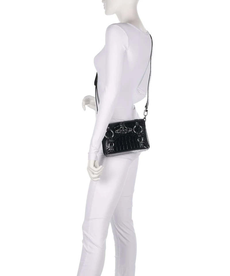 Vivienne Westwood Kim Embossed Croc Bandolera black