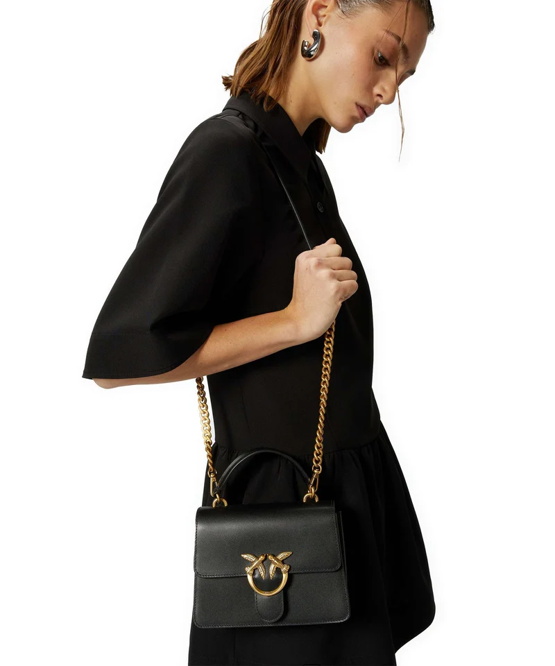 Pinko Love One Mini Bolso de mano nero/antique gold