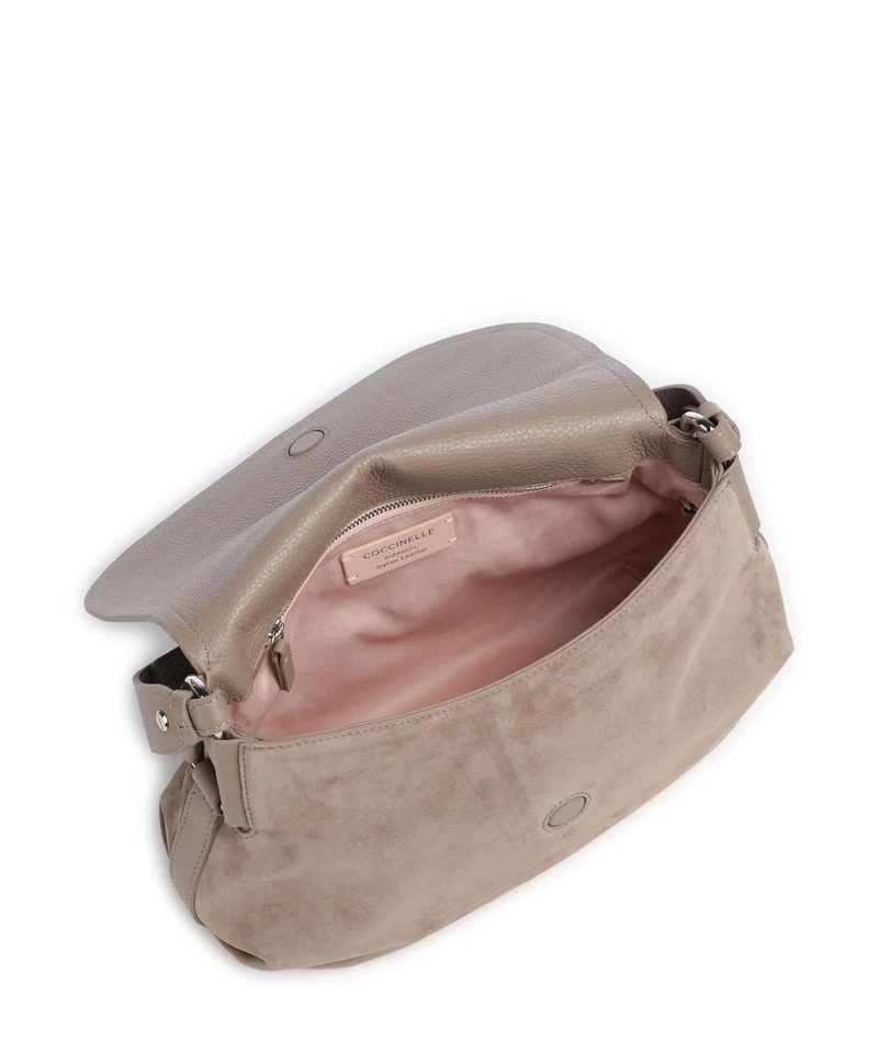 Coccinelle Rebekka Suede Bolso de hombro warm taupe
