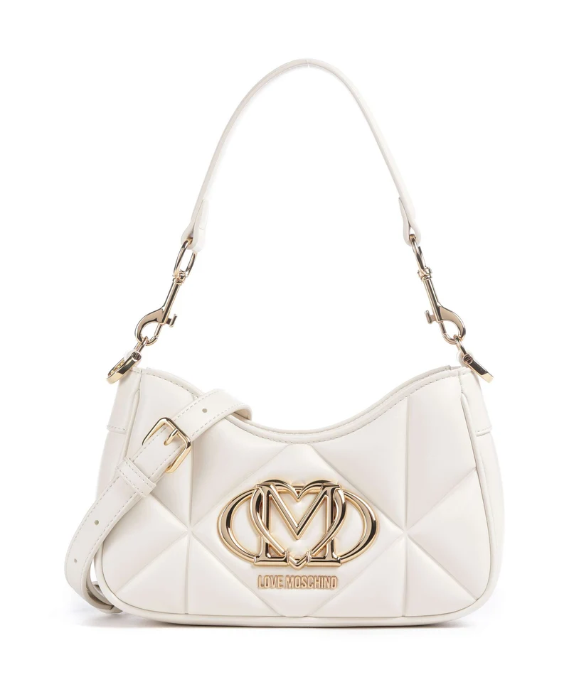 Love Moschino Embossed Q Bolso de hombro ivory