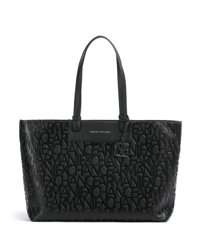 Armani Exchange Liz Monogram L Bolsa shopping black
