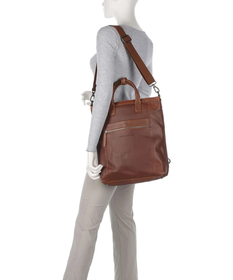 The Chesterfield Brand Wax Pull Up Cow Luisa Bolso mochila cognac