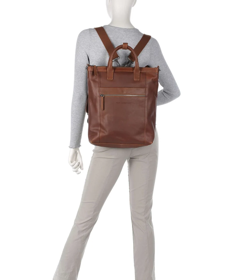 The Chesterfield Brand Wax Pull Up Cow Luisa Bolso mochila cognac