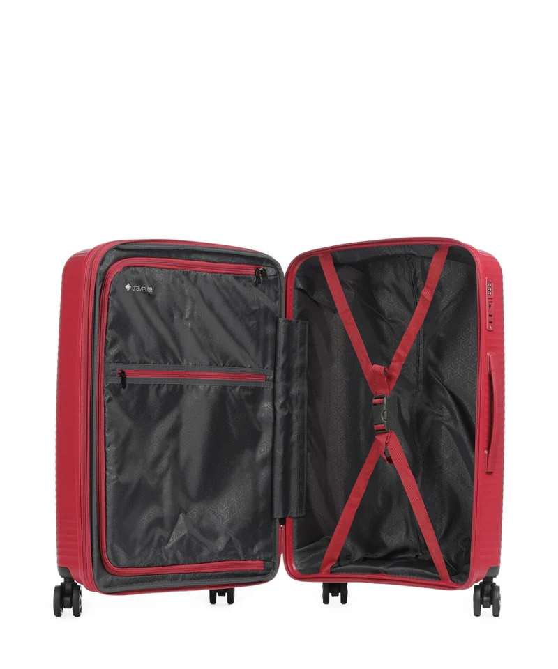 Travelite Air Stripe Juego de maletas (4 ruedas) red