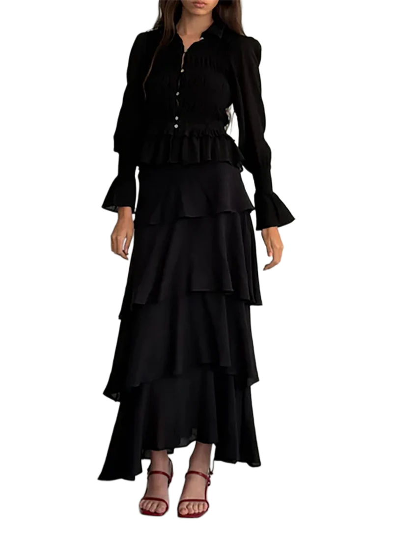 Falda Volantes Negra