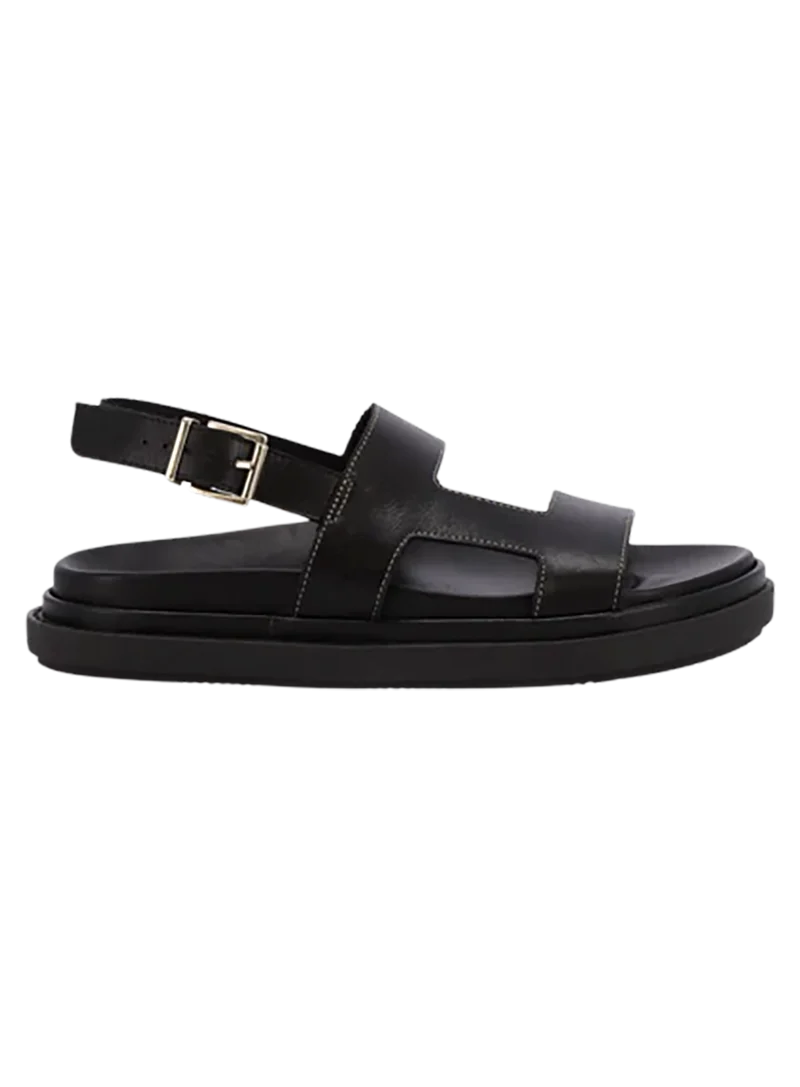Lorelei Black Leather Sandals