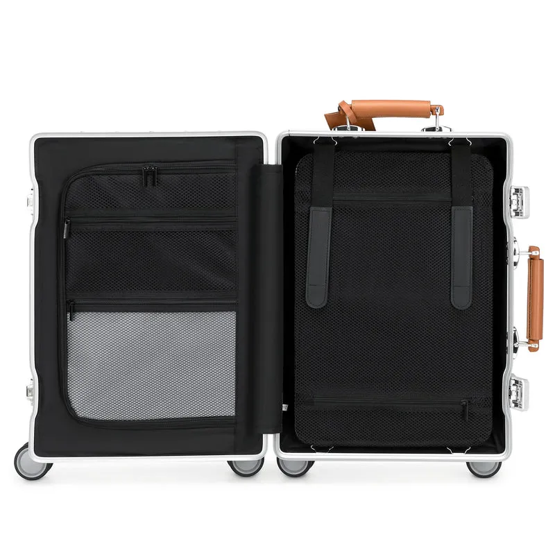 GREENWICH set de maletas Aluminio con asa Piel Vegana NEW YORK 2.0