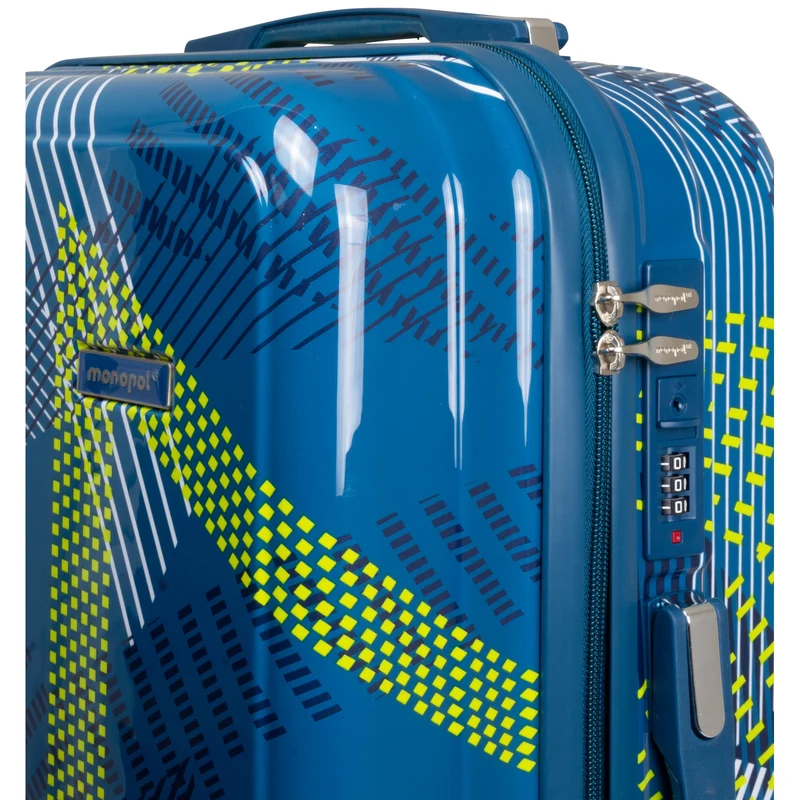 Handgepäck Boarding-Koffer Größe 55cm Hartschale Motivkoffer Ravenna blau