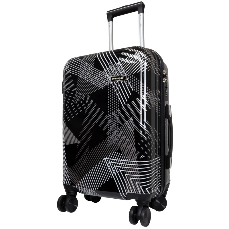 Handgepäck Boarding-Koffer Größe 55cm Hartschale Motivkoffer Ravenna schwarz