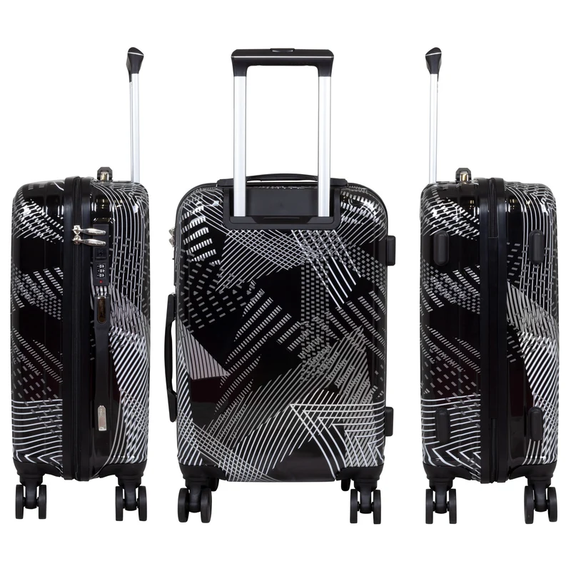 Handgepäck Boarding-Koffer Größe 55cm Hartschale Motivkoffer Ravenna schwarz
