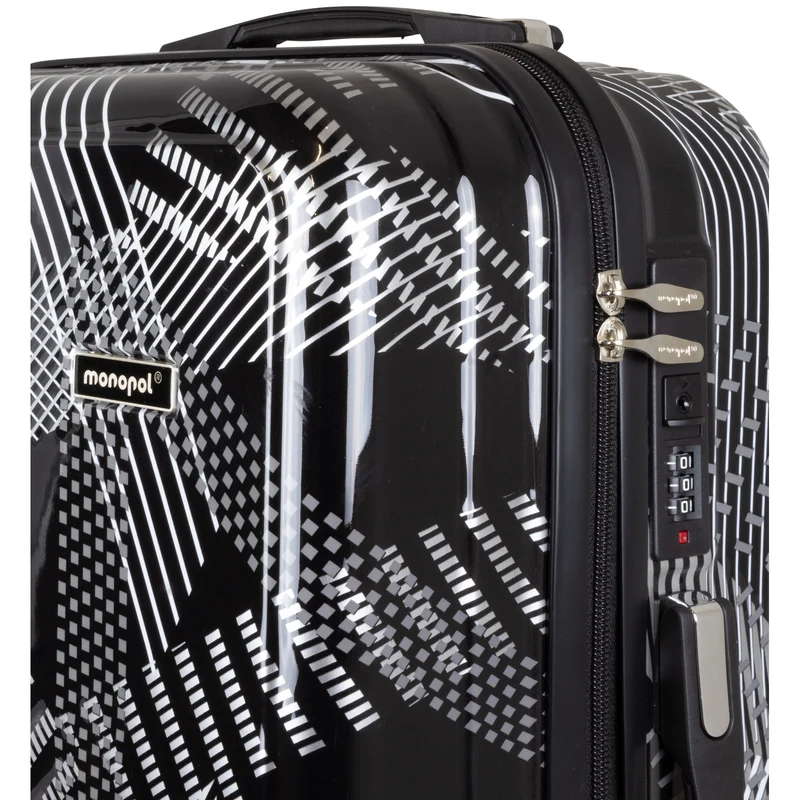 Handgepäck Boarding-Koffer Größe 55cm Hartschale Motivkoffer Ravenna schwarz