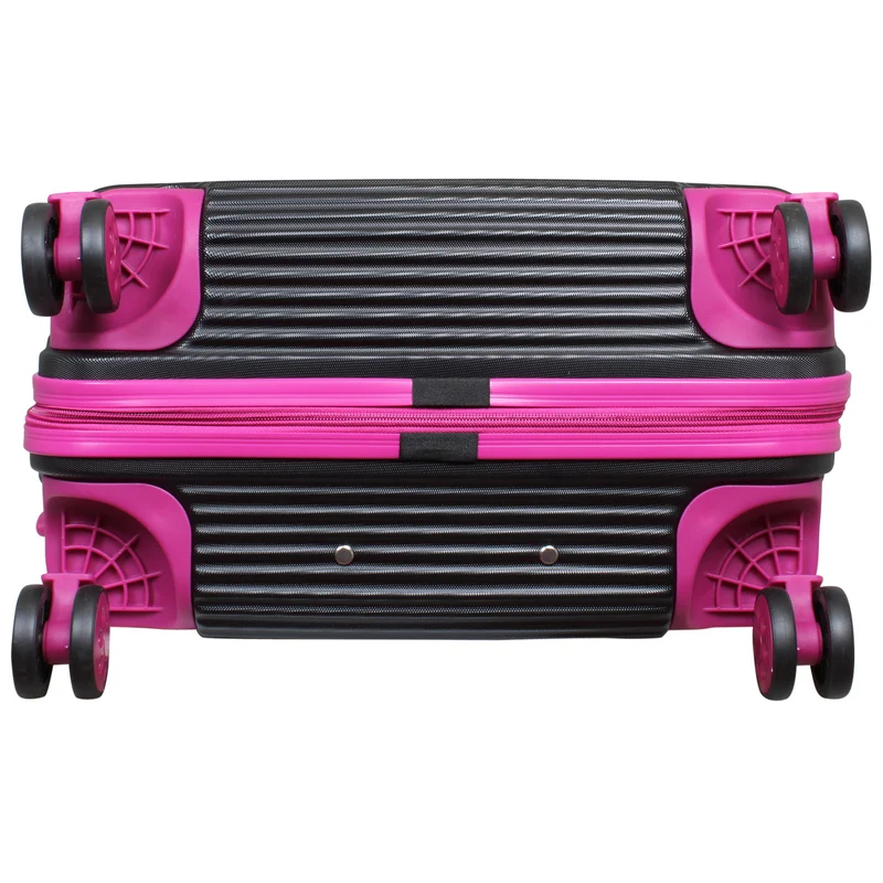 Handgepäck Boarding-Koffer Größe 55cm Hartschale Santorin schwarz-pink