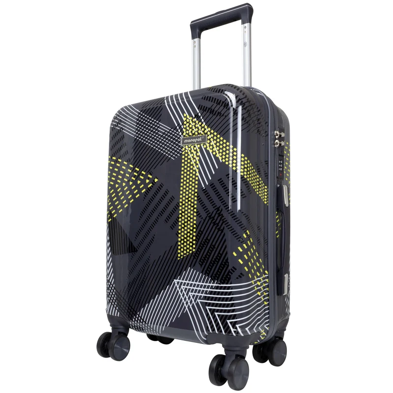 Handgepäck Boarding-Koffer Größe 55cm Hartschale Motivkoffer Ravenna grau