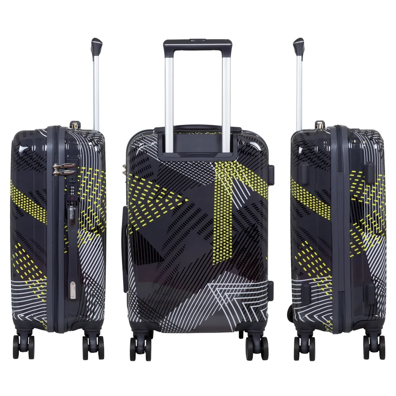 Handgepäck Boarding-Koffer Größe 55cm Hartschale Motivkoffer Ravenna grau