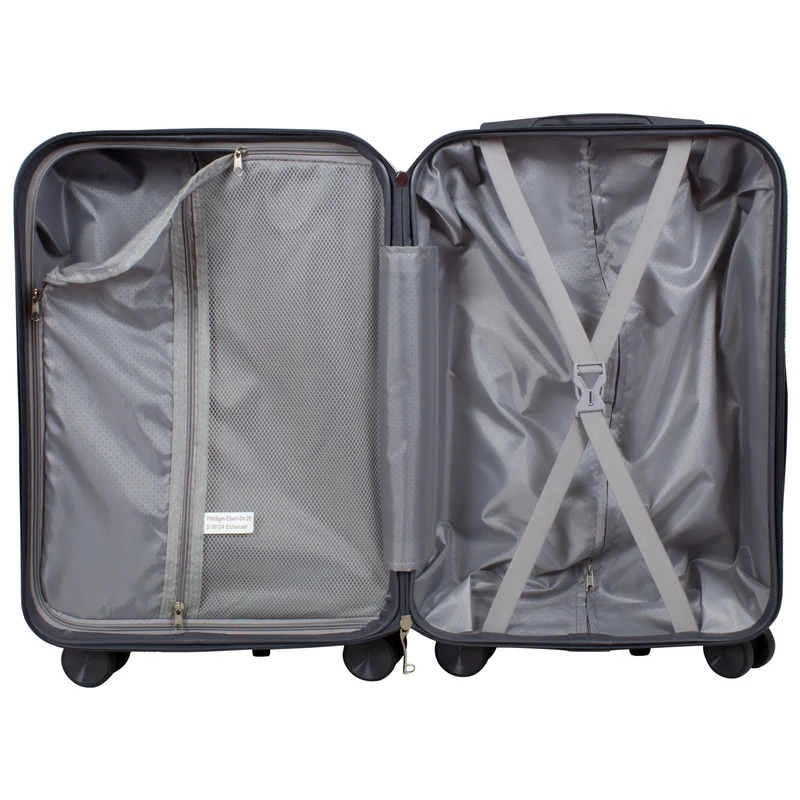 Handgepäck Boarding-Koffer Größe 55cm Hartschale Motivkoffer Ravenna grau