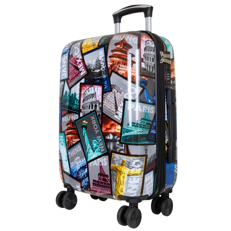 Handgepäck Boarding-Koffer Größe 55cm Hartschale Motivkoffer City