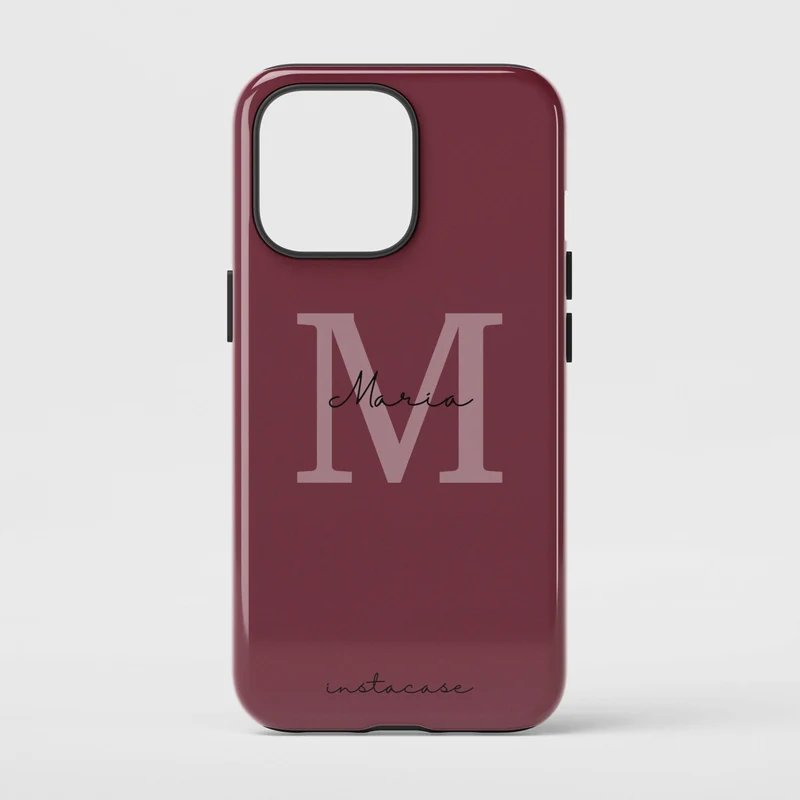 Capa Premium Glossy Initials Bordo