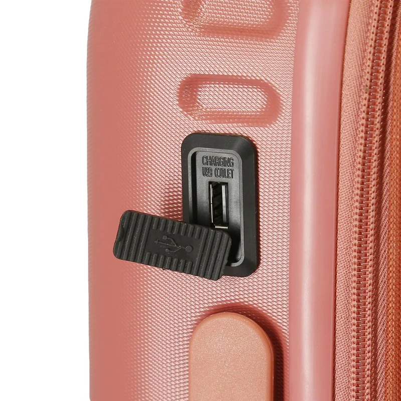 7688626 TROLLEY ABS 55CM. C/EXP. 4R. PJL HIGHLIGHT TERRACOTA