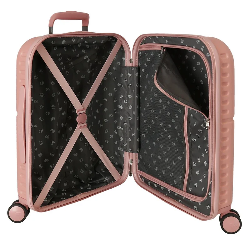 6439124 TROLLEY ABS 55CM. 4R. PJL LAILA ROSA CLARO