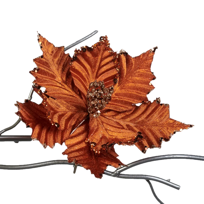 Poinsettia On Clip 25cm