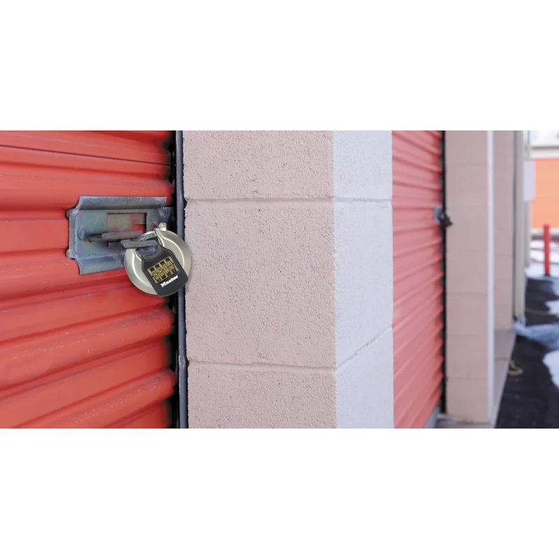70mm wide Excell® zinc discus padlock with shrouded shackle; set your own combination