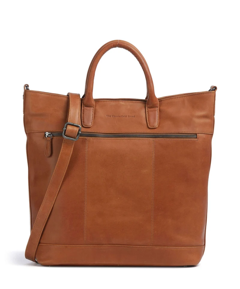 The Chesterfield Brand Wax Pull Up Cow Westbrook Bolso de mano cognac