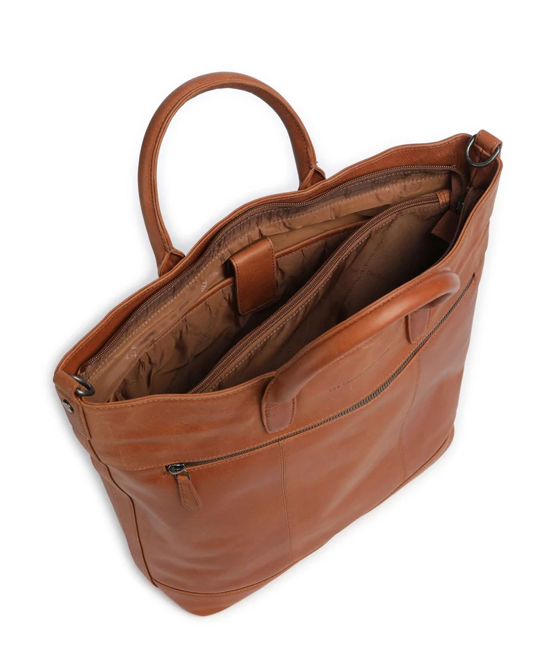 The Chesterfield Brand Wax Pull Up Cow Westbrook Bolso de mano cognac