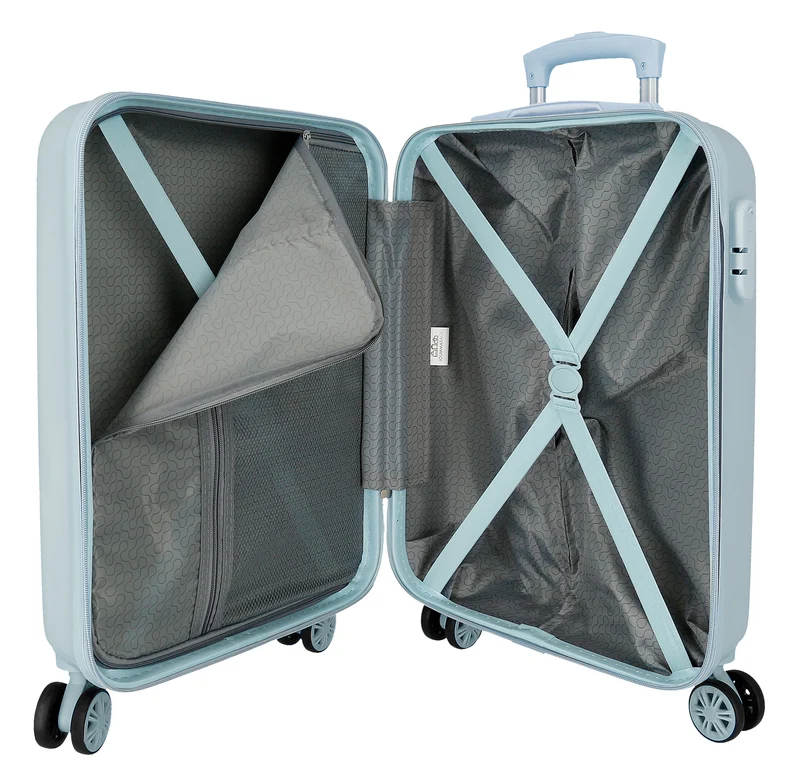 3311141 TROLLEY ABS 55CM. 4R. STITCH FROM HAWAII AZUL CLARO