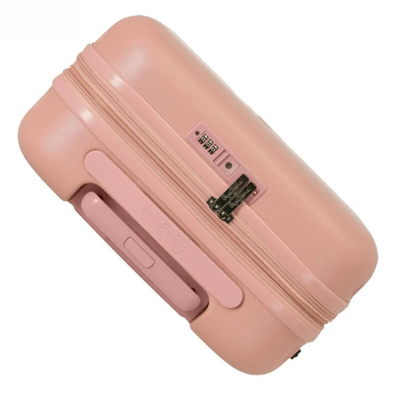 Maleta de cabina Pepe Jeans Carina rosa claro expandible rígida 55cm