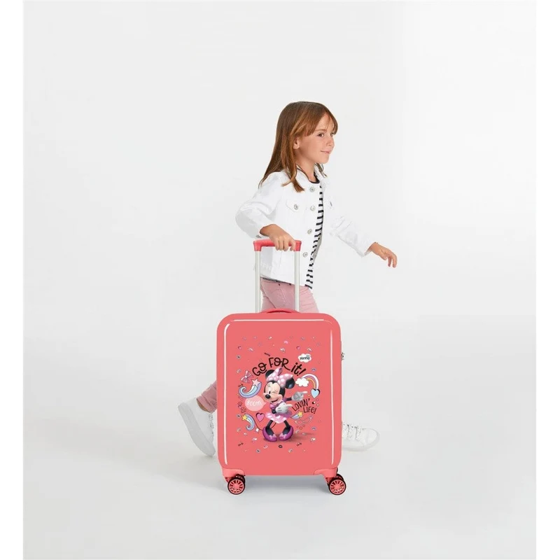 Maleta de cabina Minnie Loving Life rígida 55 cm coral