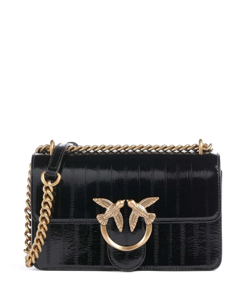 Pinko Love One Mini Bolso de hombro nero/antique gold