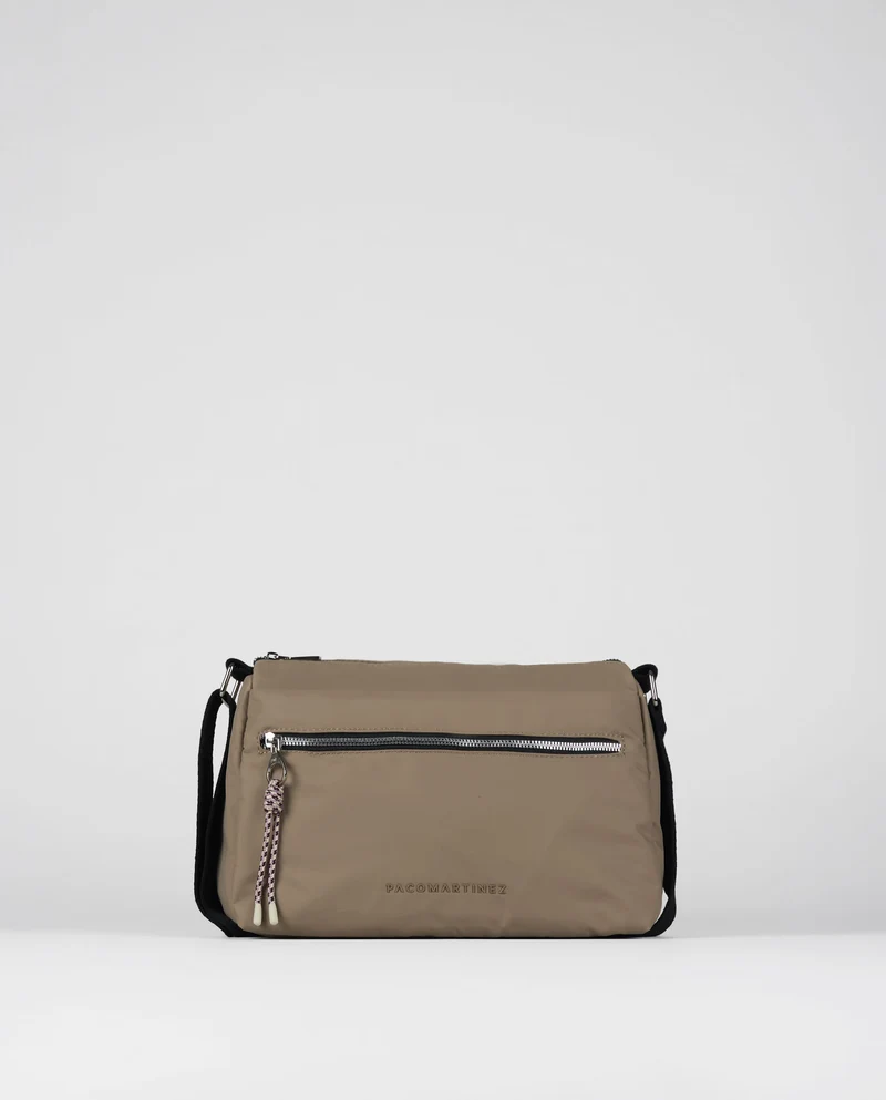 BANDOLERA BEIGE BOLSILLOS