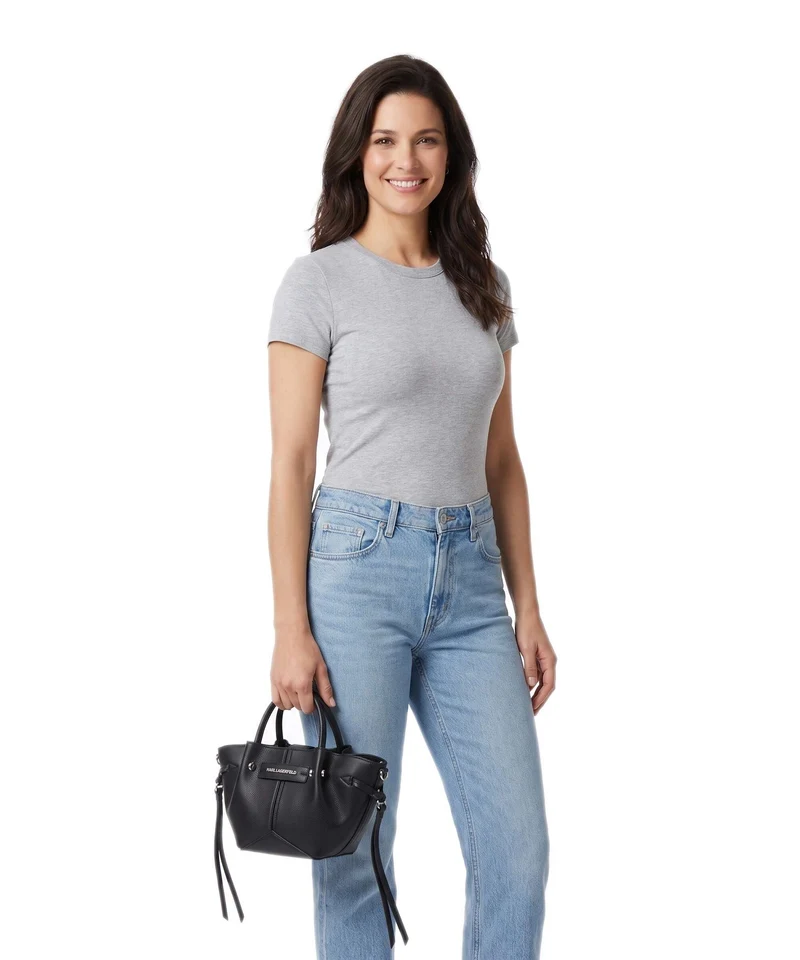 Karl Lagerfeld K/Pierced Mini Bolso de mano black nickel