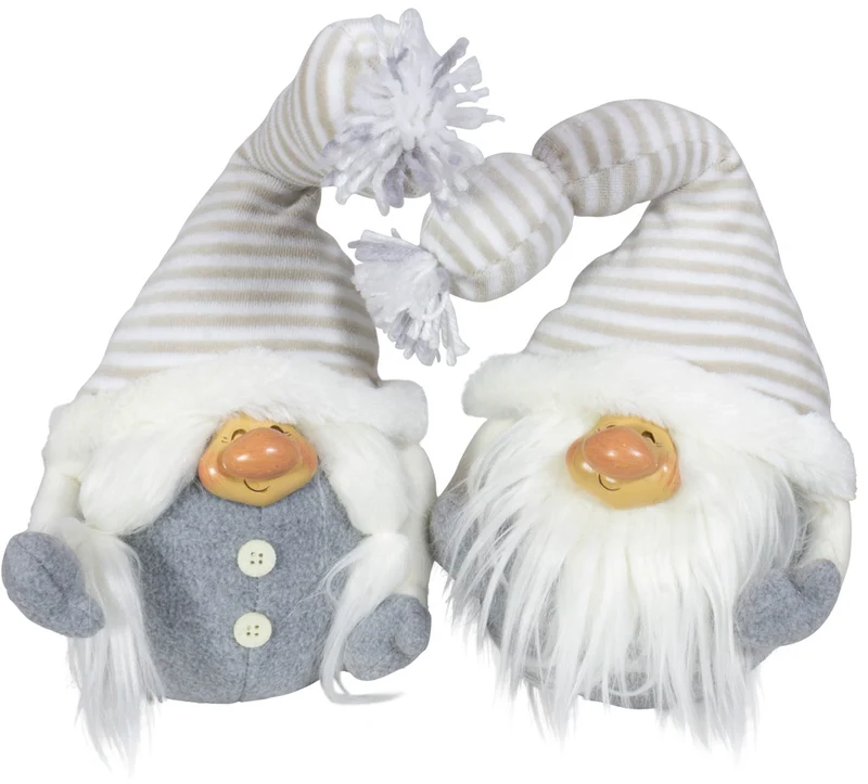Gnom 20cm weiß-grau / 2er-Set /VE-10