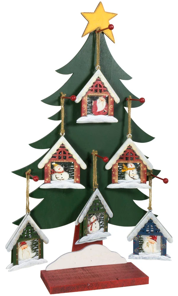 Baumschmuck Haus im Display 48tlg. / VE-192