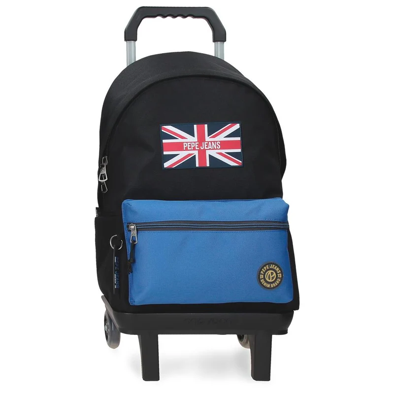 61523V2 MOCHILA ADAP. 44CM. C/CARRO. PJL HENRY NEGRO