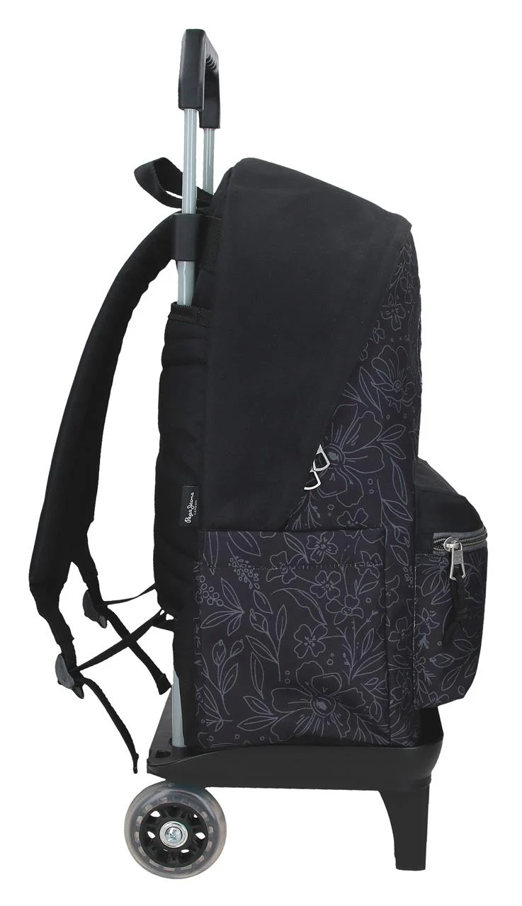 61323V1 MOCHILA ADAP. 44CM 2B LAT. C/CARRO. PJL ELOISE NEGRO