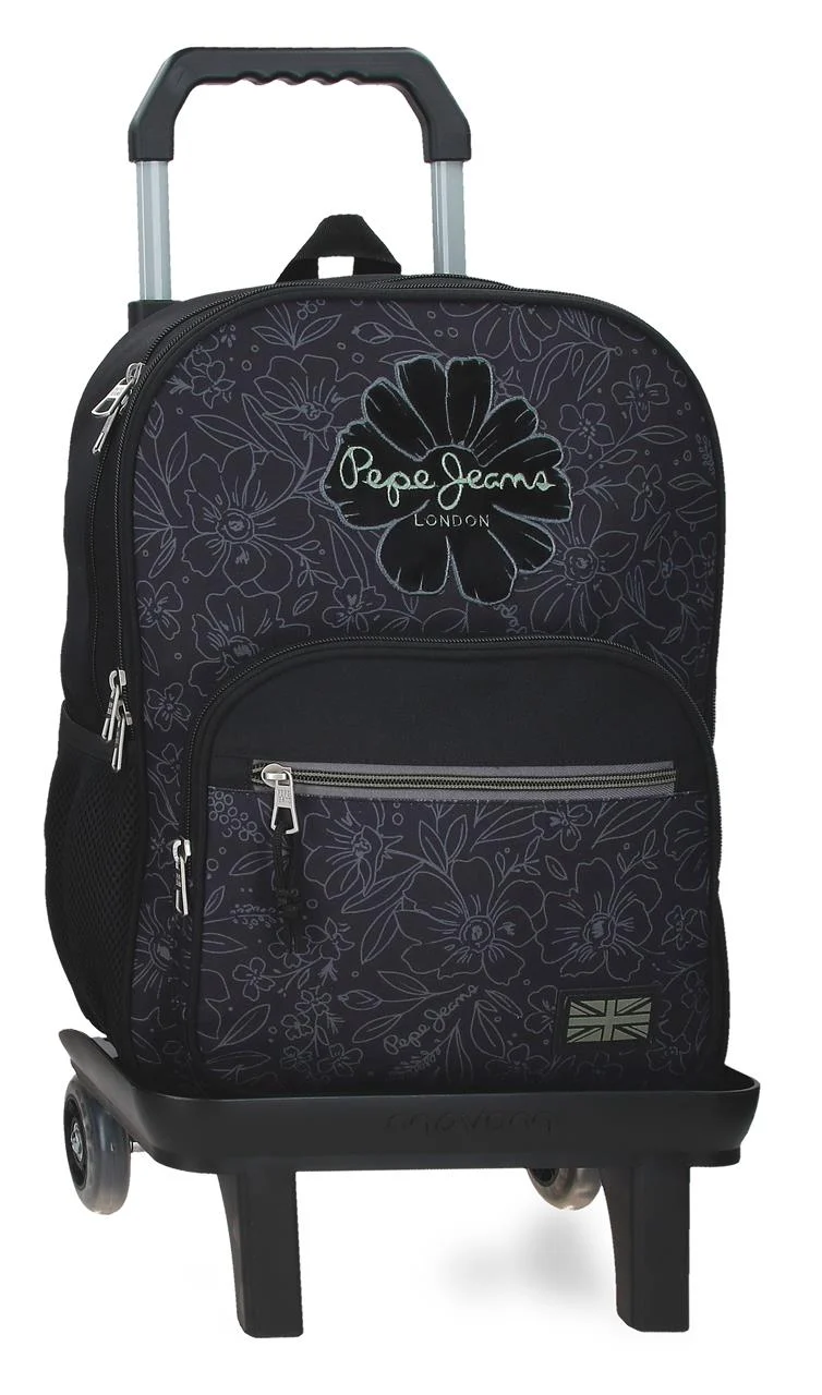 61322V1 MOCHILA ADAP. 40CM 2C. C/CARRO. PJL ELOISE NEGRO
