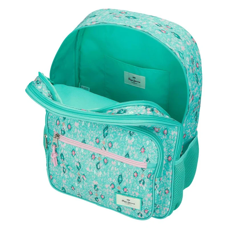 61122V1 MOCHILA ADAP. 40CM 2C. C/CARRO. PJL SUN TURQUESA VER