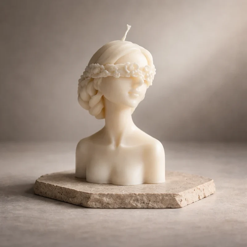 Vela Niña con antifaz de flores (molde de silicona)