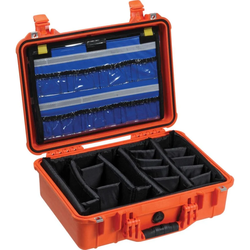 Hard Medical Suitcase Peli 1500EMS Case with EMS Organizer and Dividers