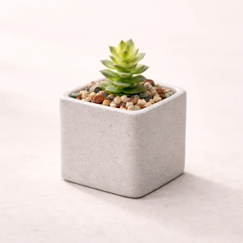Maceta cuadrada x3 (molde de silicona)