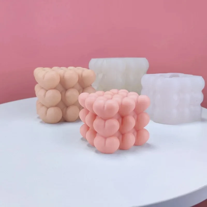 Cubo burbuja/bubble corazón 3x3 (molde de silicona)