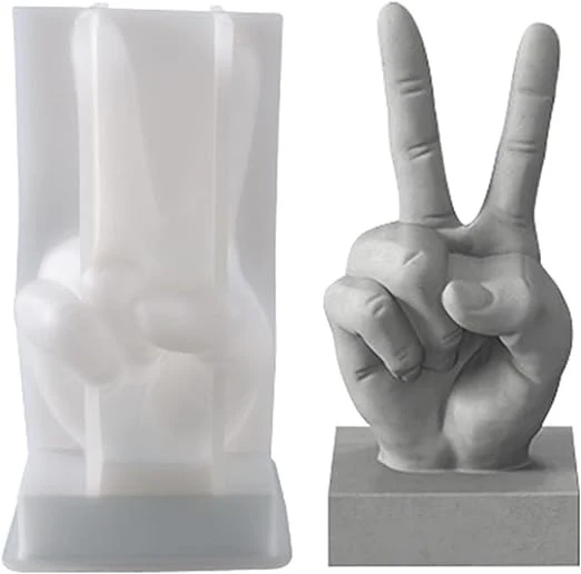 Mano amor y paz / V de Victoria (molde de silicona)