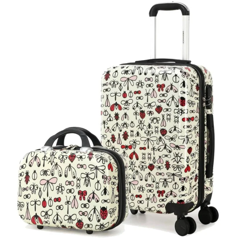 GREENWICH JUEGO DE MALETA DE CABINA + NECESER SMALL INSECTS