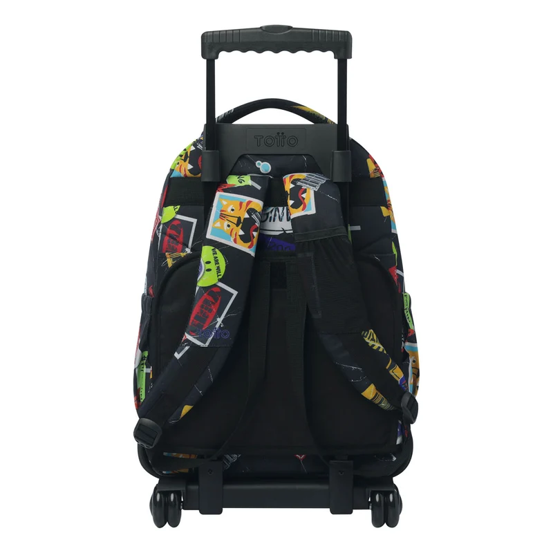 TOTTO Mochila escolar con ruedas Renglones + Estuche Tablero - 8C5 Sticky