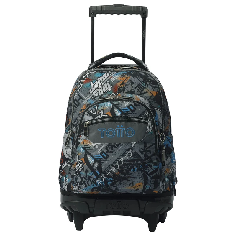 TOTTO Mochila escolar con ruedas Renglones + Estuche Tablero - 7YL Okubo